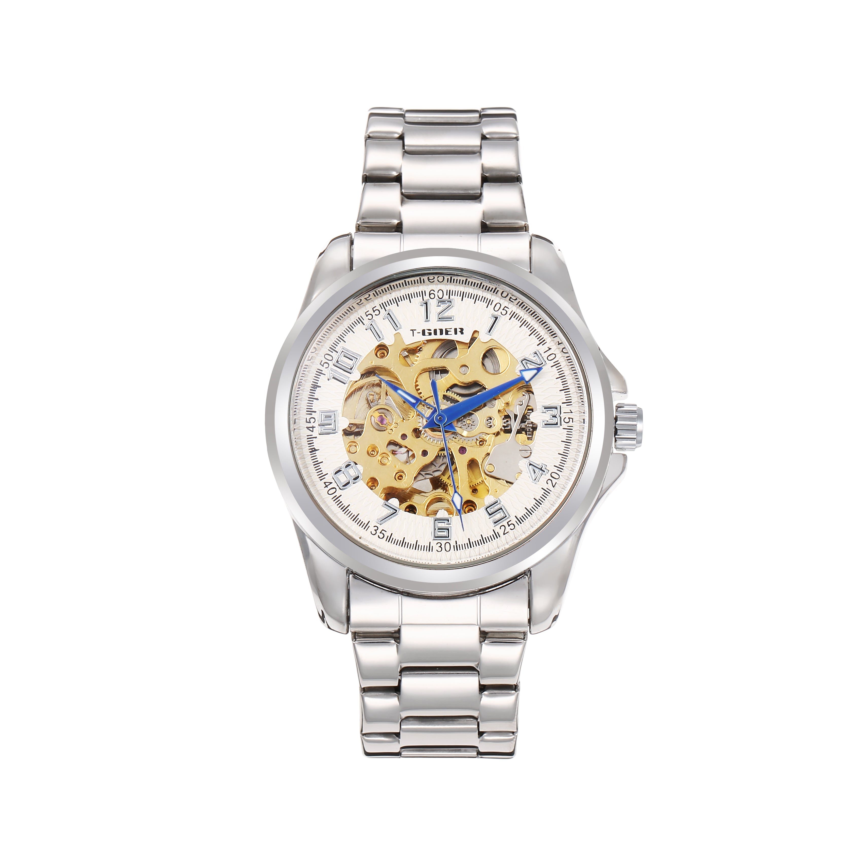 1519G-Automatic Skeleton Steel Watch