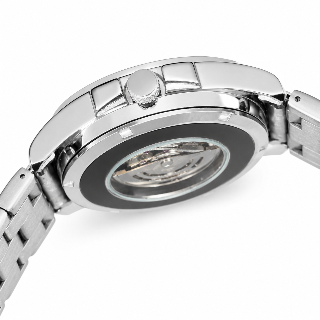 T-GOER Men's Skeleton Automatic Watch – Silver Stainless Steel,We offer professional B2B OEM/ODM services