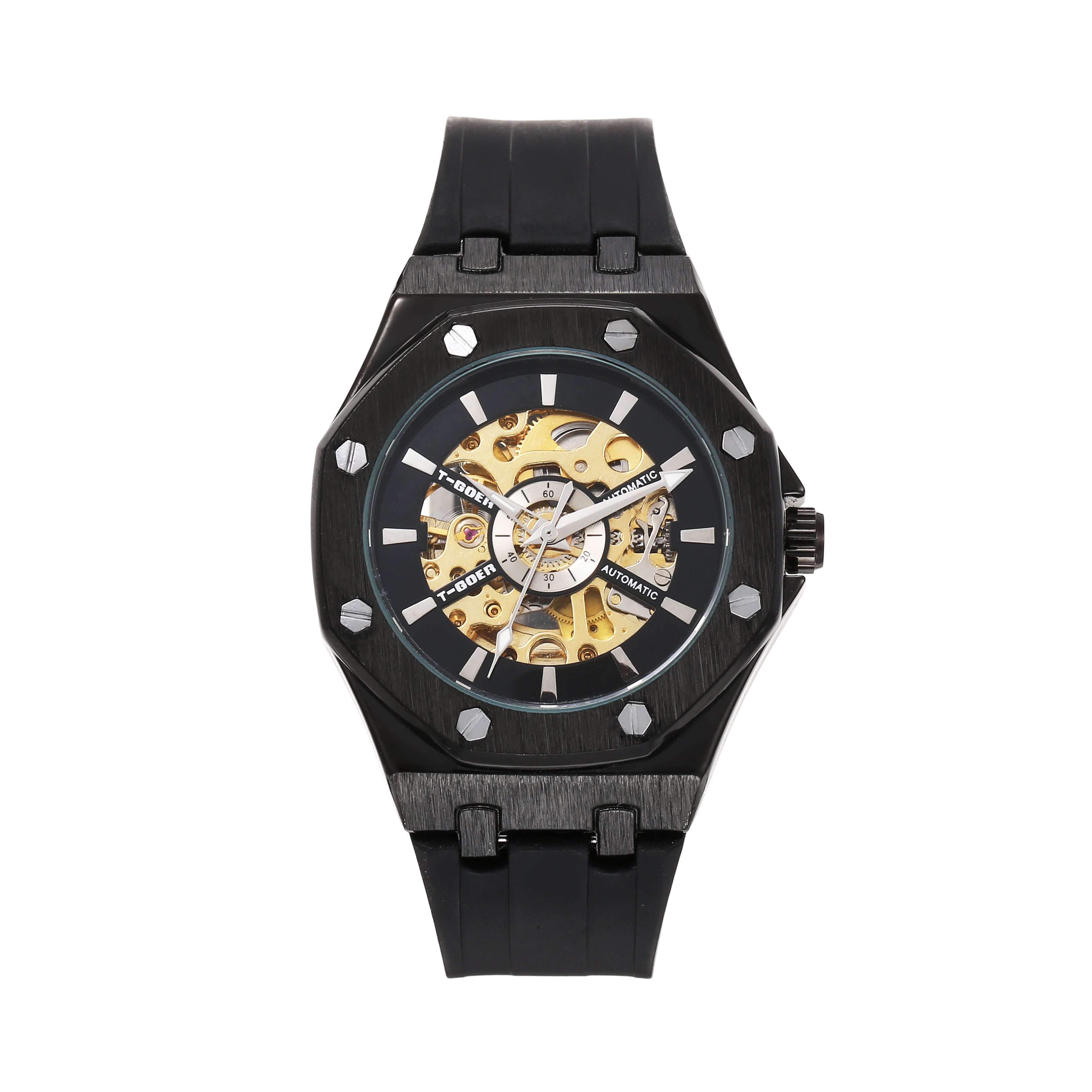 1747-Automatic Skeleton Leather Watch