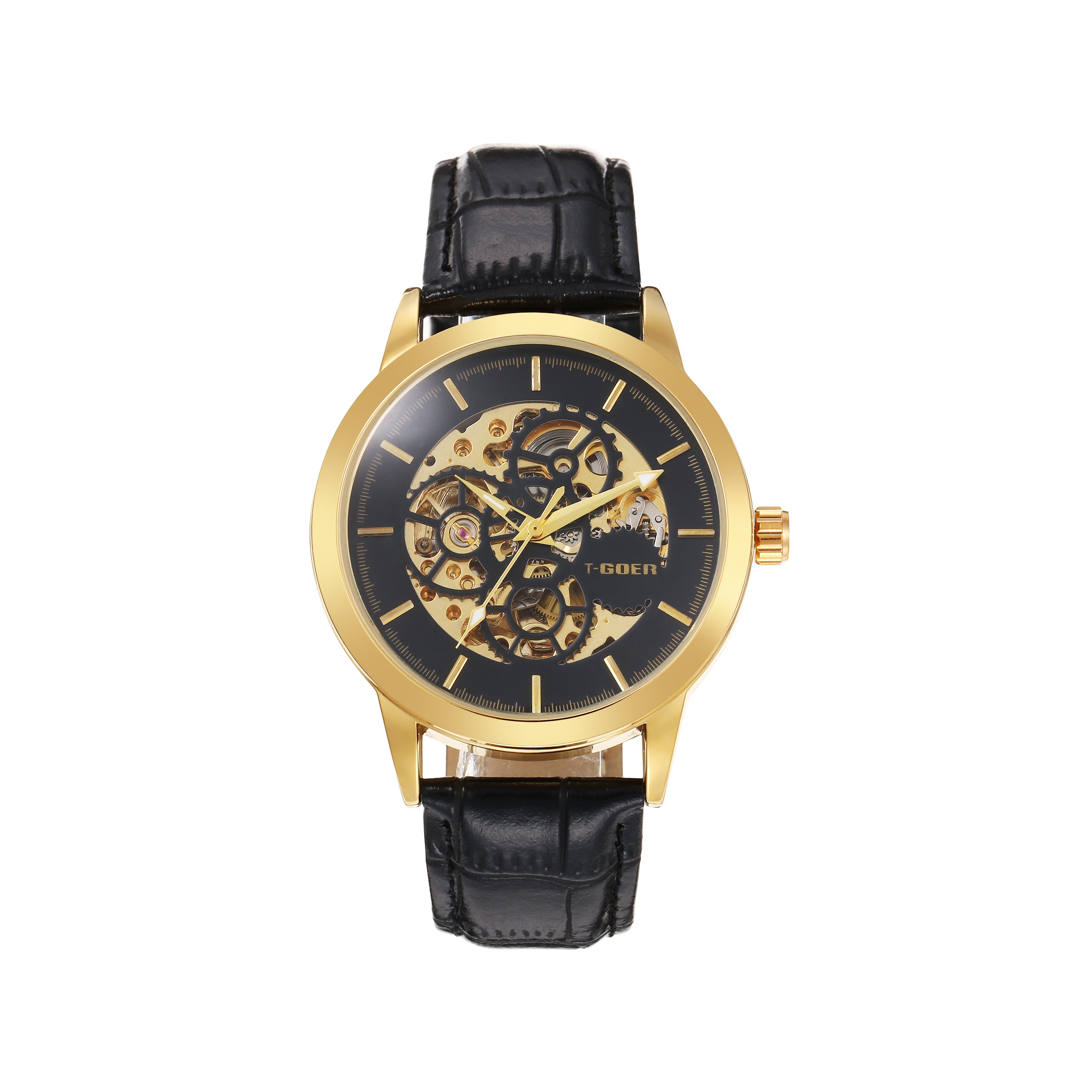 1793-Automatic Skeleton Leather Watch
