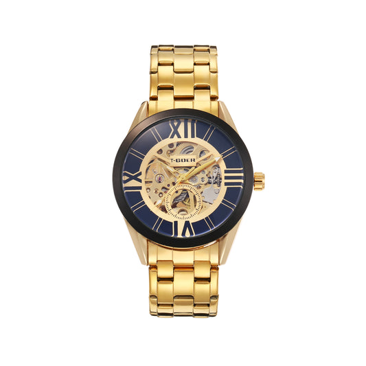 Automatic mechanical hollow steel watch