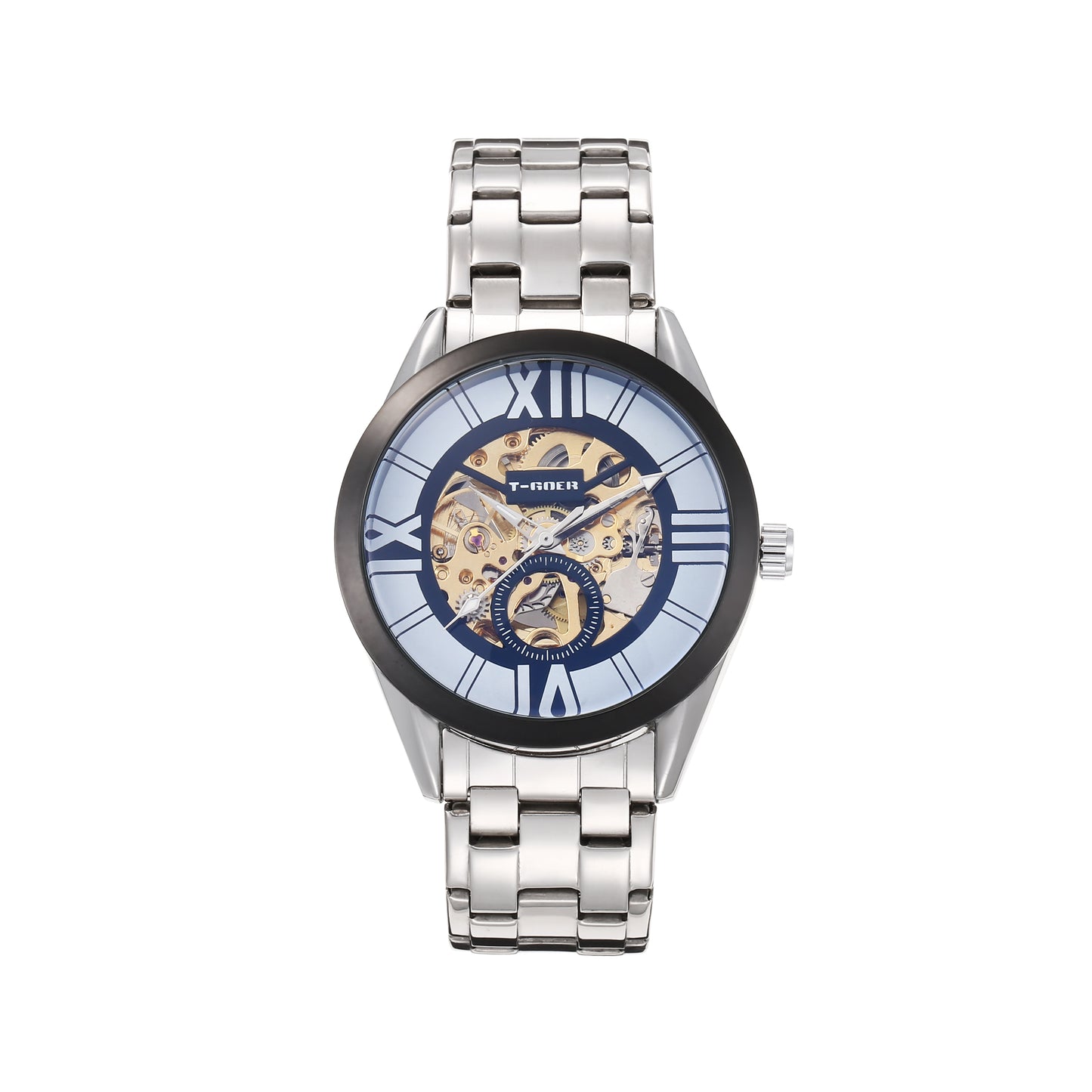 Automatic mechanical hollow steel watch
