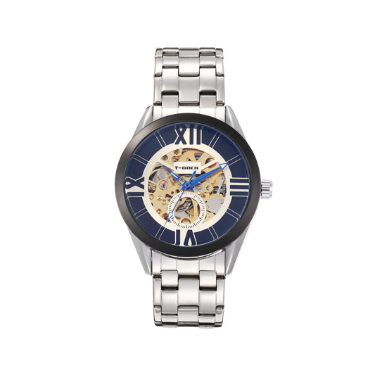 Automatic mechanical hollow steel watch
