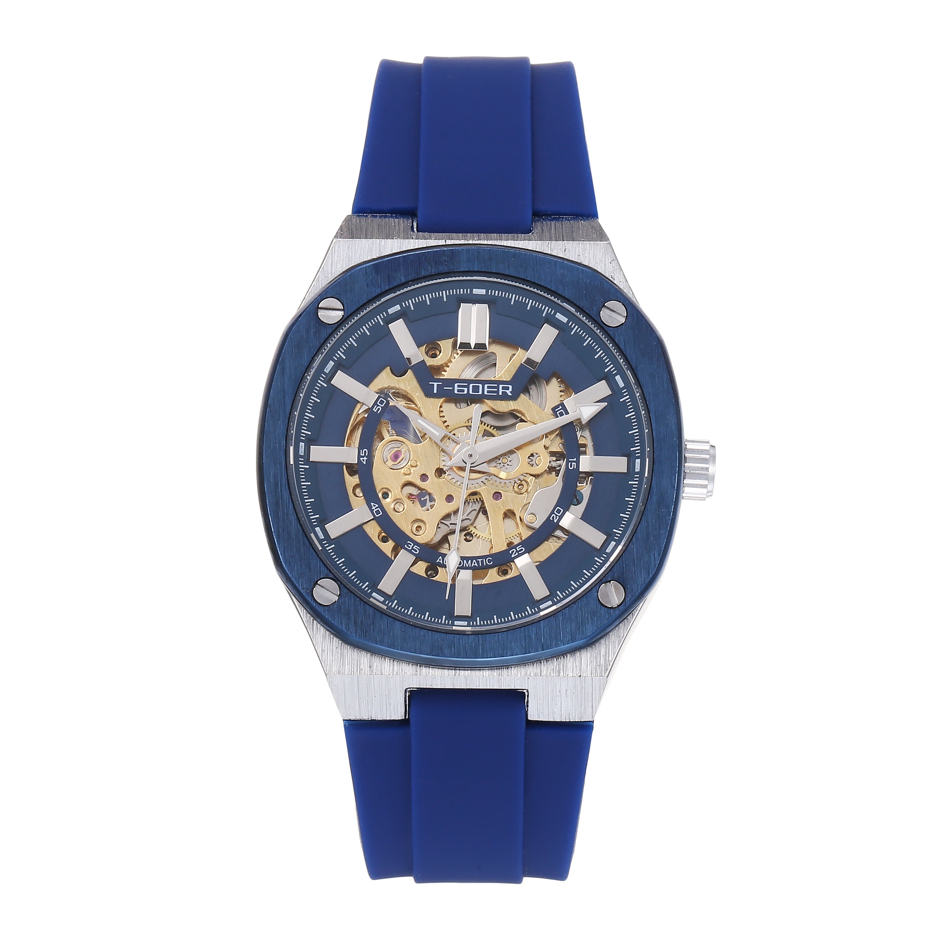 1043 - Automatic Mechanical Skeletonized Rubber Watch