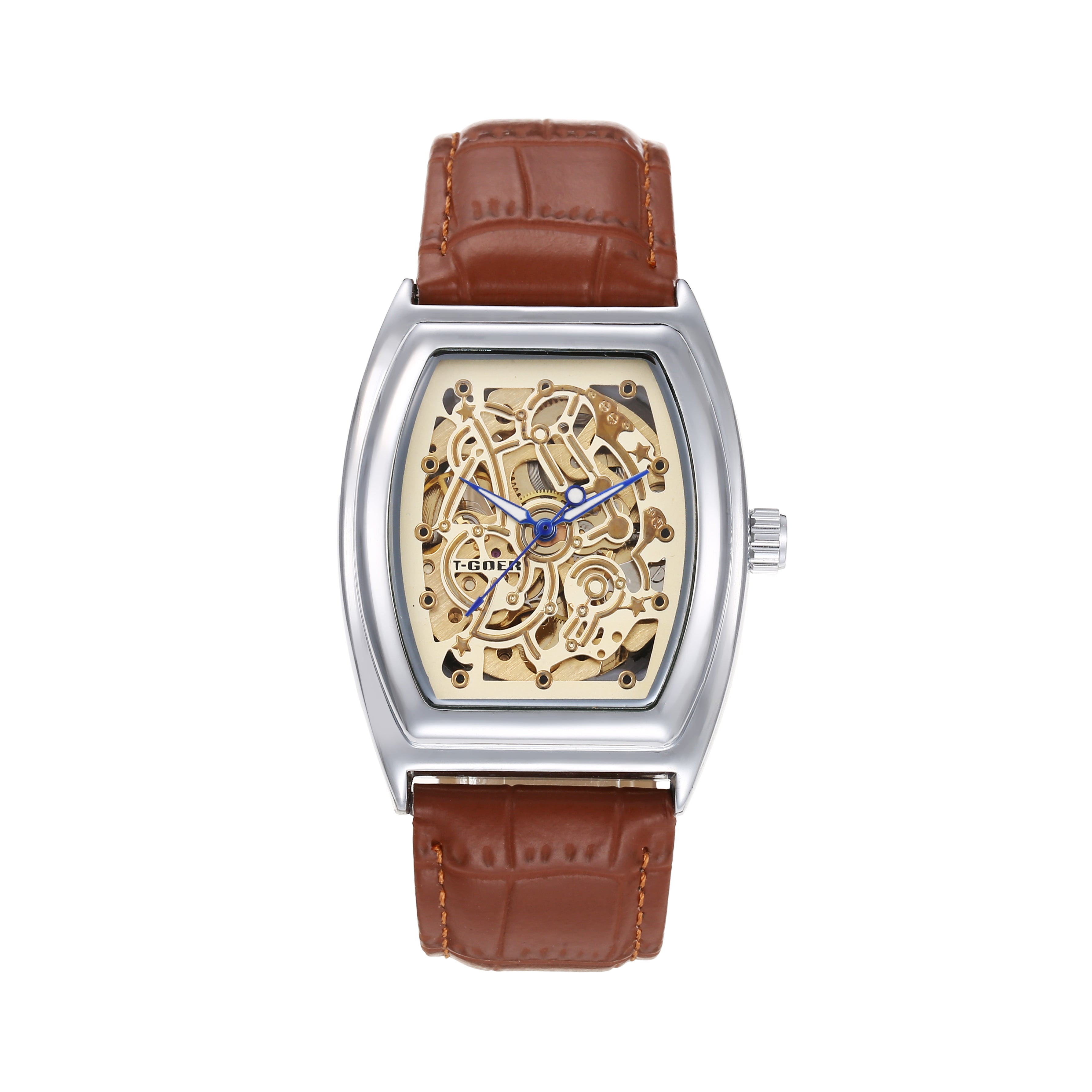 1153-Automatic Skeleton Leather Watch