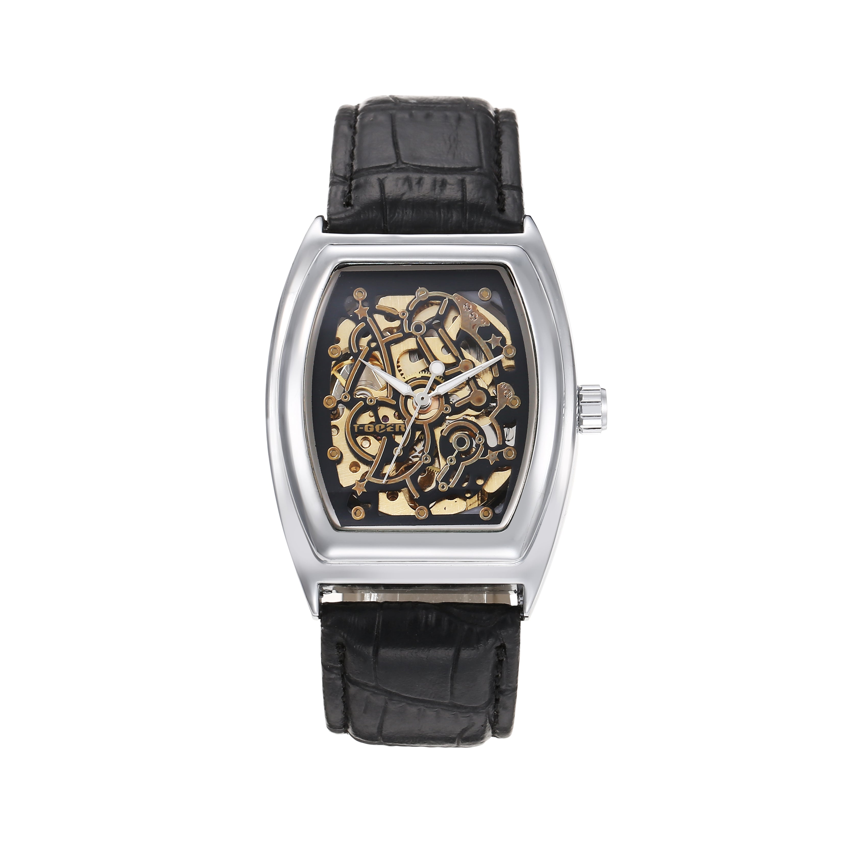 1153-Automatic Skeleton Leather Watch