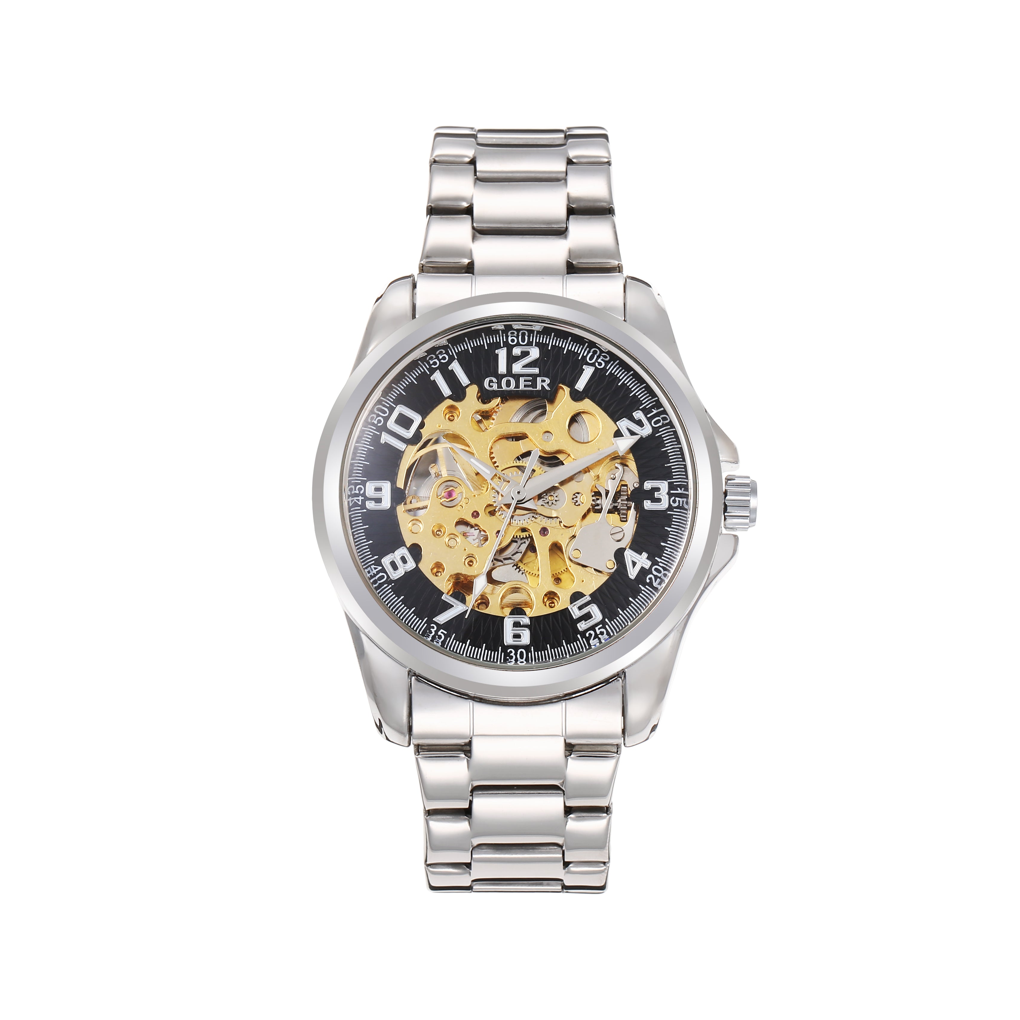 1519G-Automatic Skeleton Steel Watch