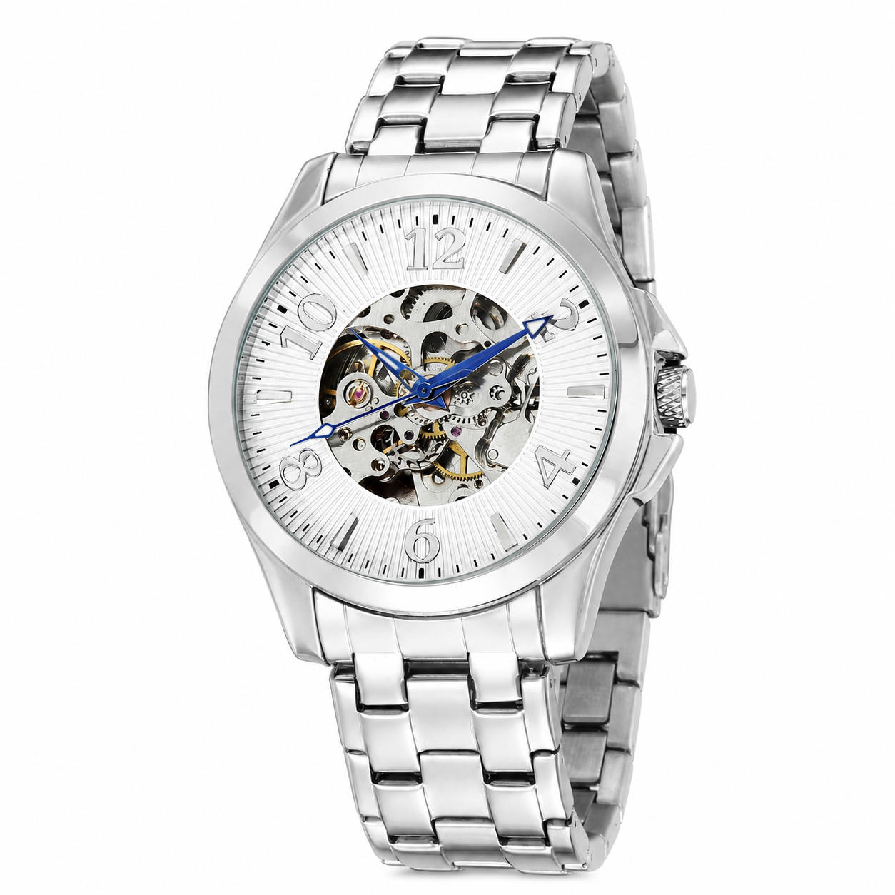 T-GOER Men's Skeleton Automatic Watch – Silver Stainless Steel,We offer professional B2B OEM/ODM services