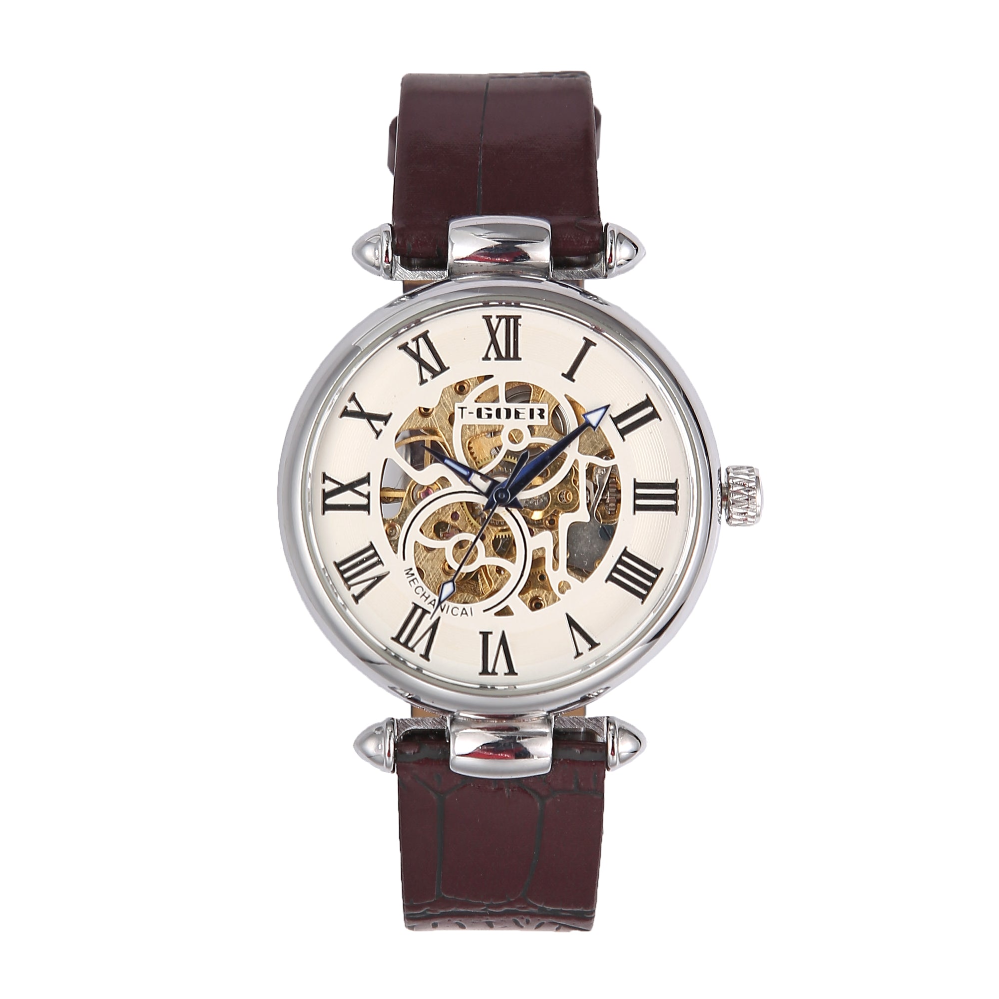 1720-Automatic Skeleton Leather Watch