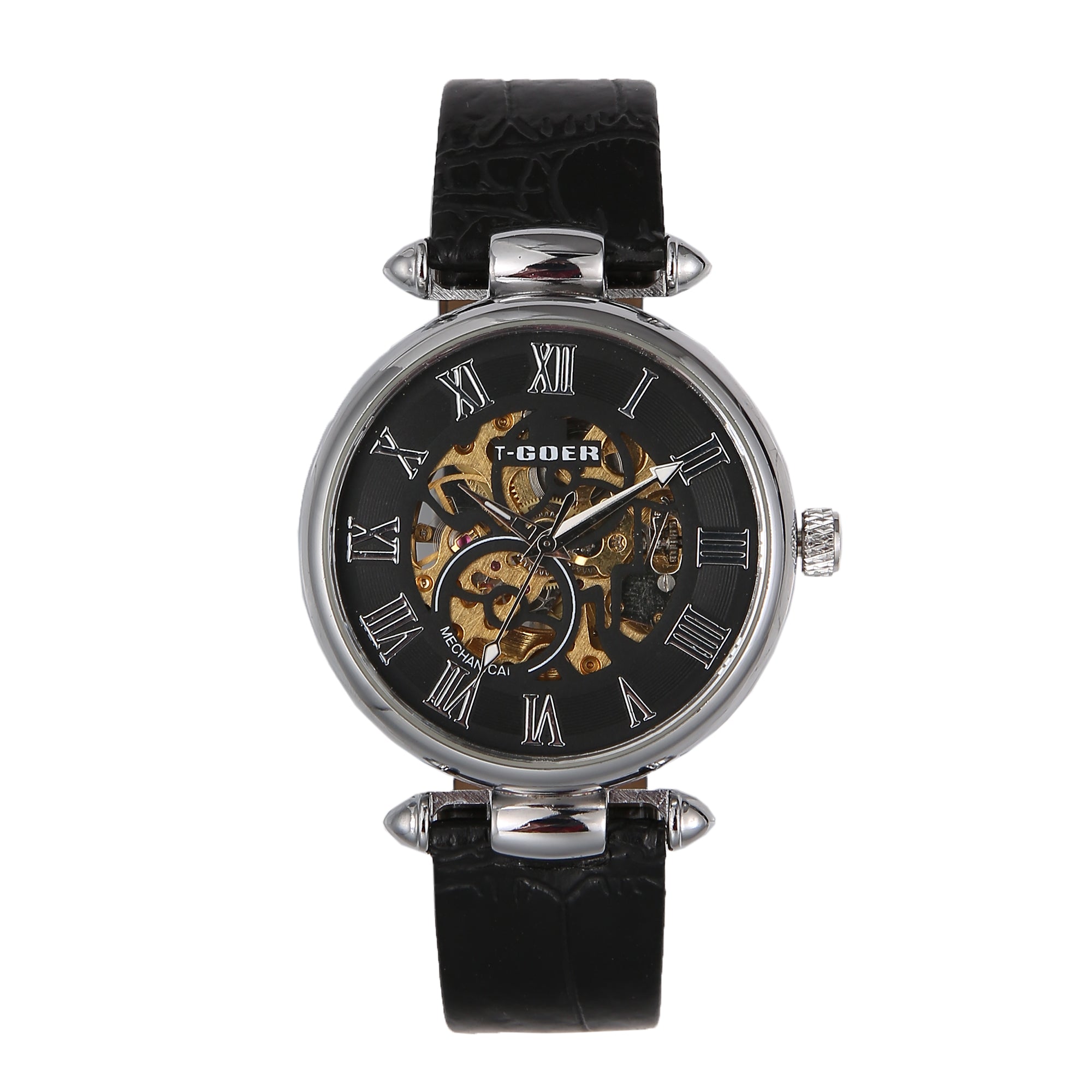 1720-Automatic Skeleton Leather Watch