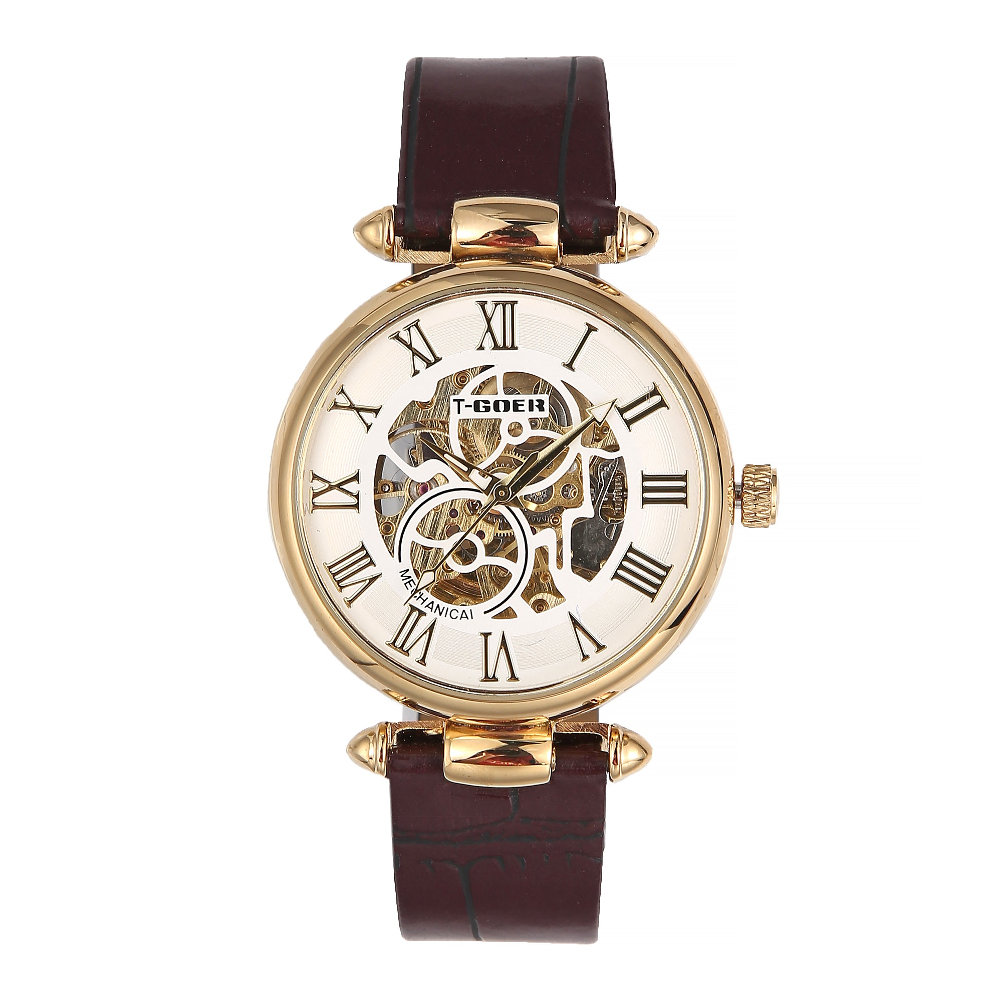 1720-Automatic Skeleton Leather Watch