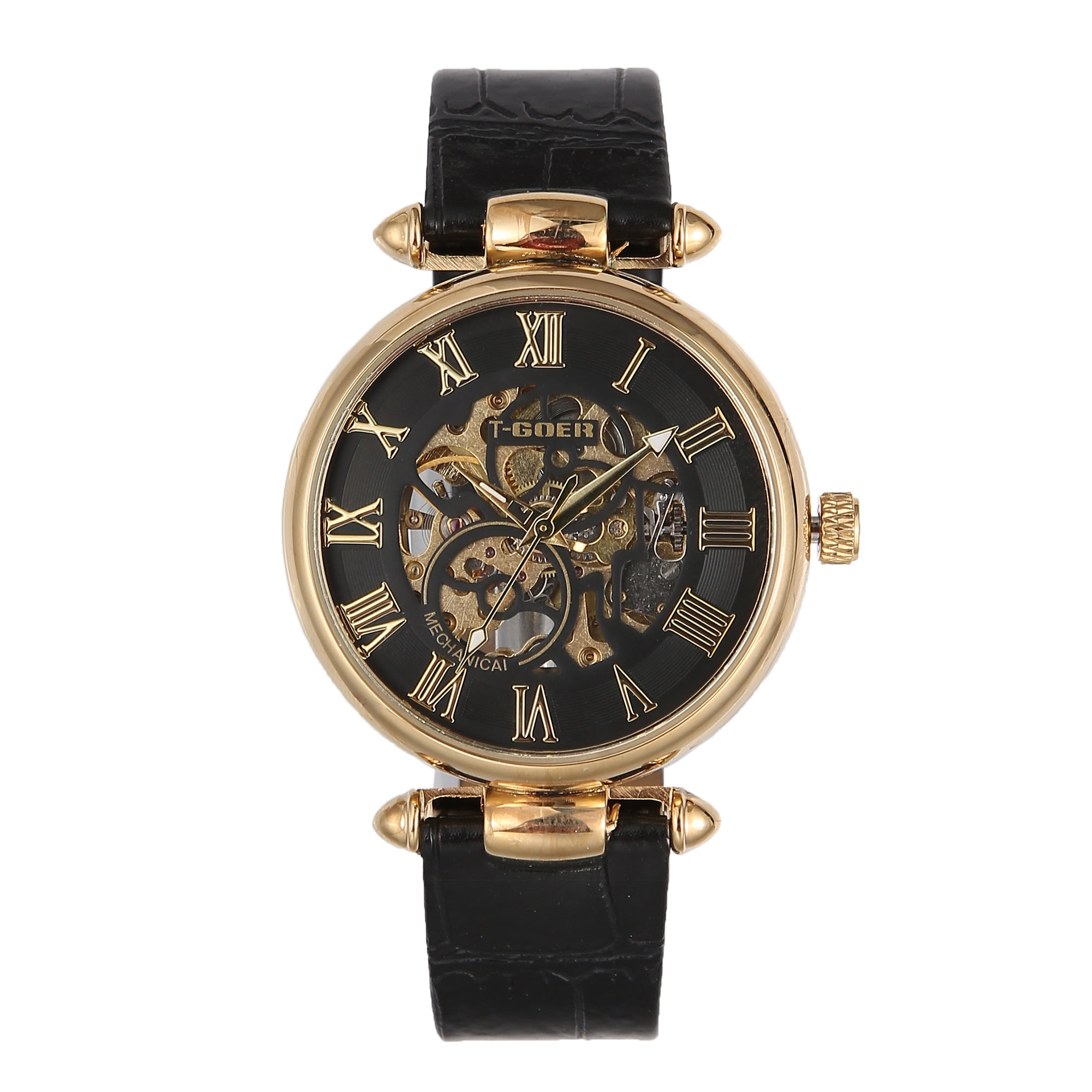 1720-Automatic Skeleton Leather Watch