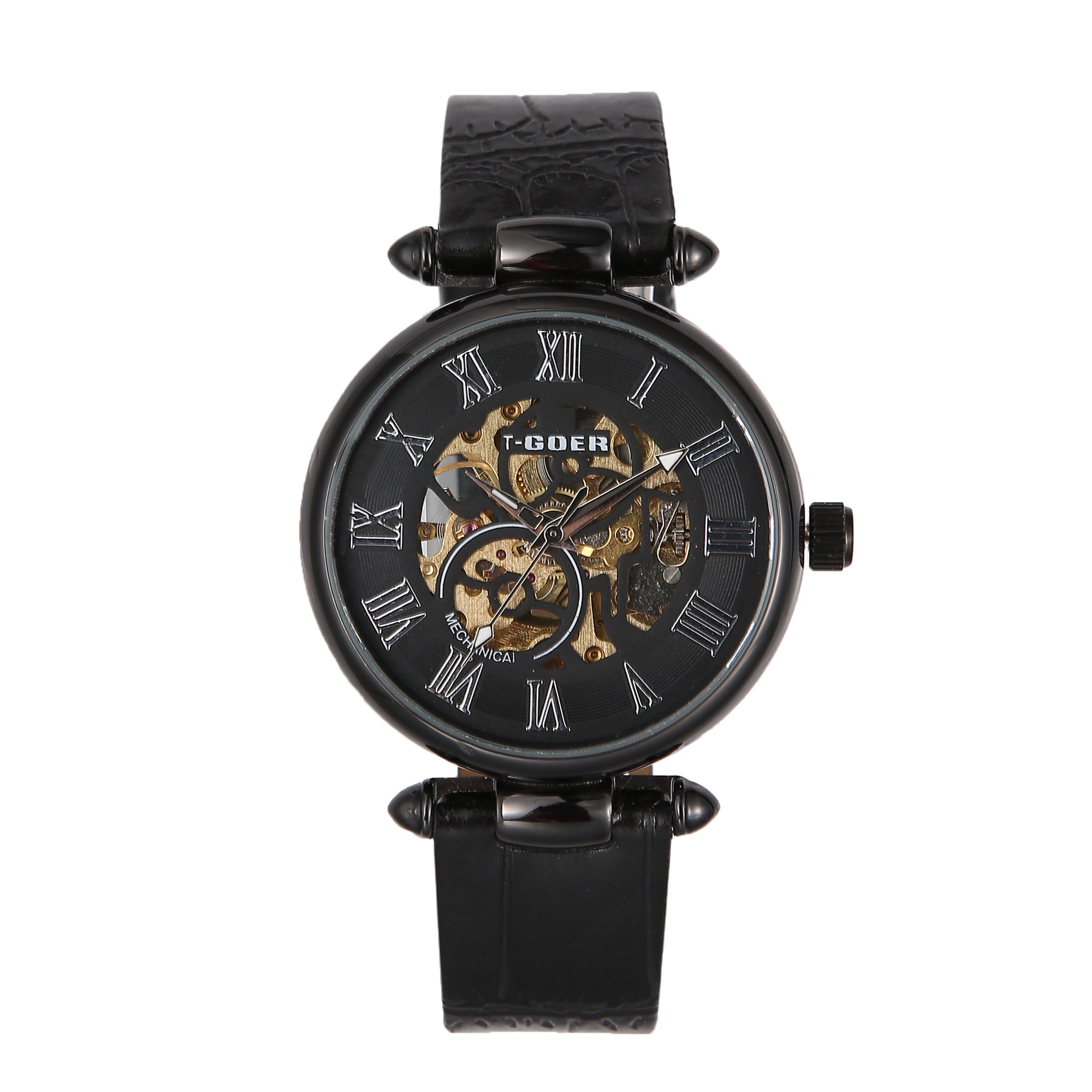 1720-Automatic Skeleton Leather Watch