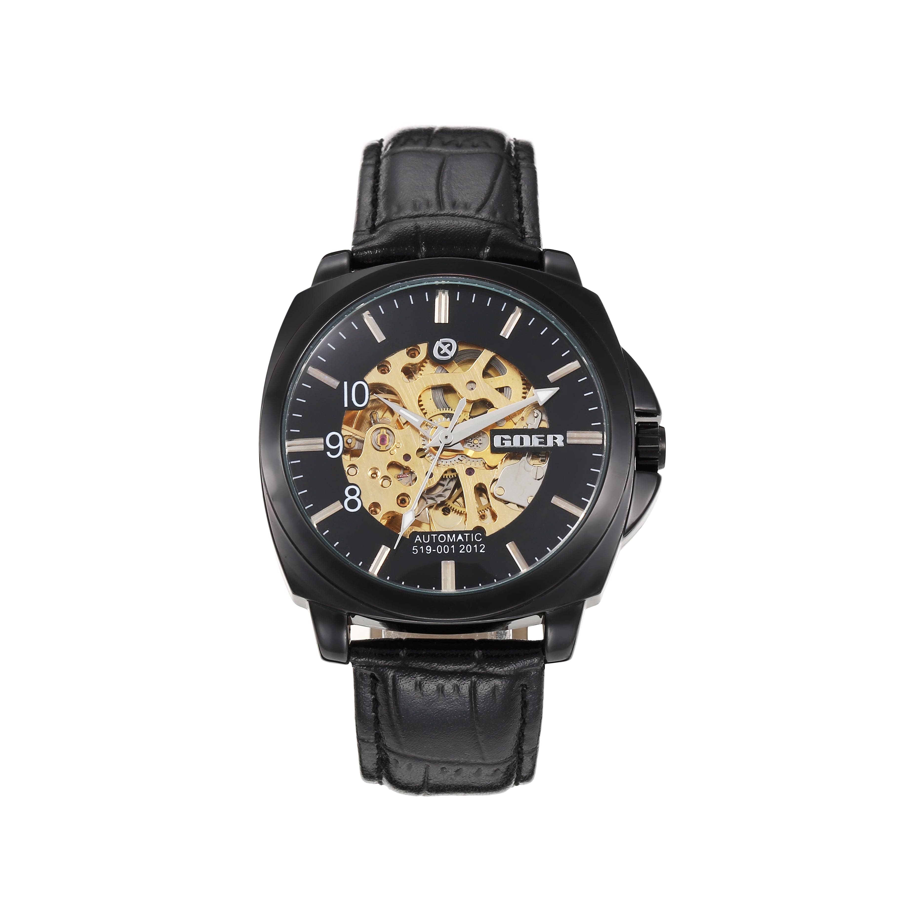 1731-Automatic Skeleton Leather Watch