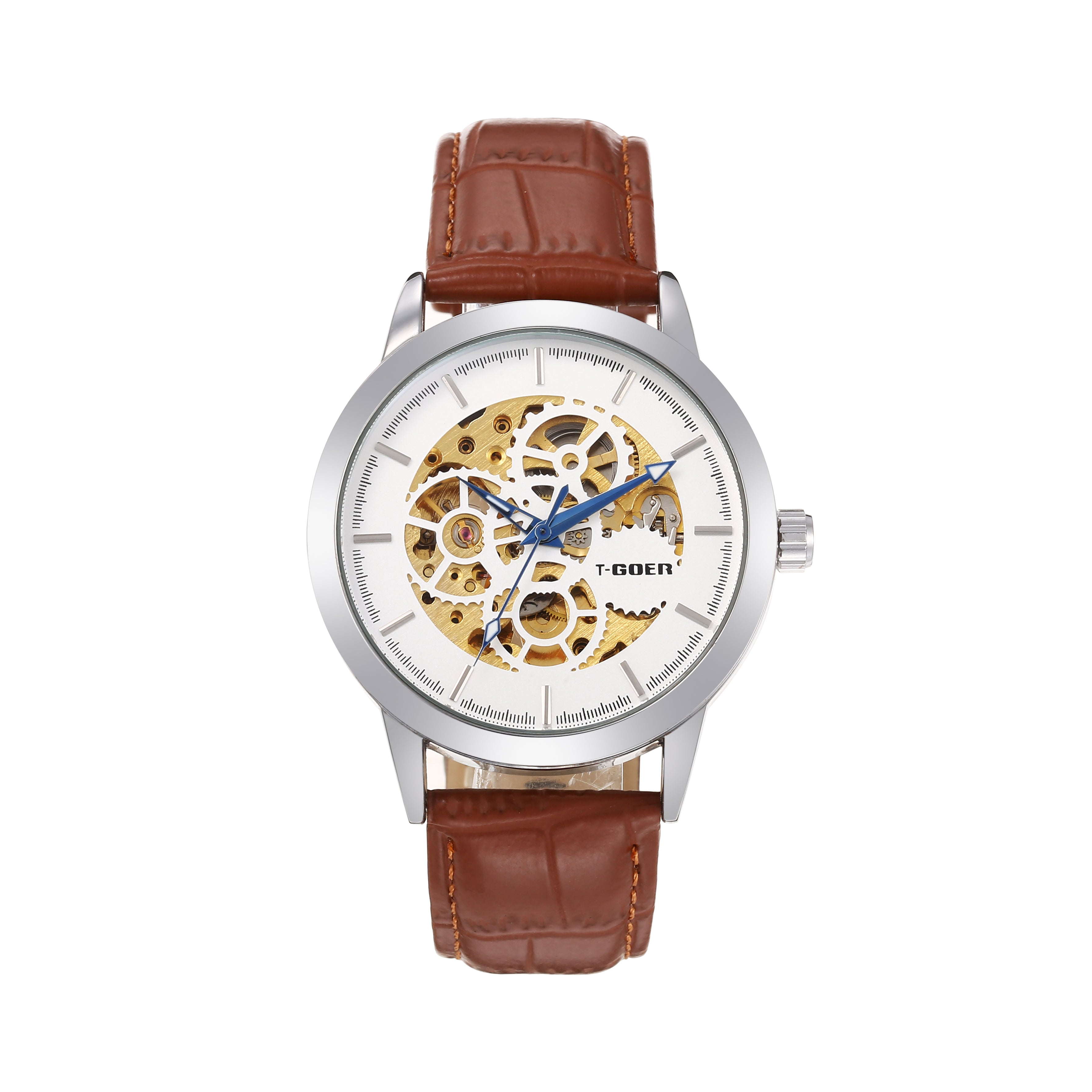 1793-Automatic Skeleton Leather Watch