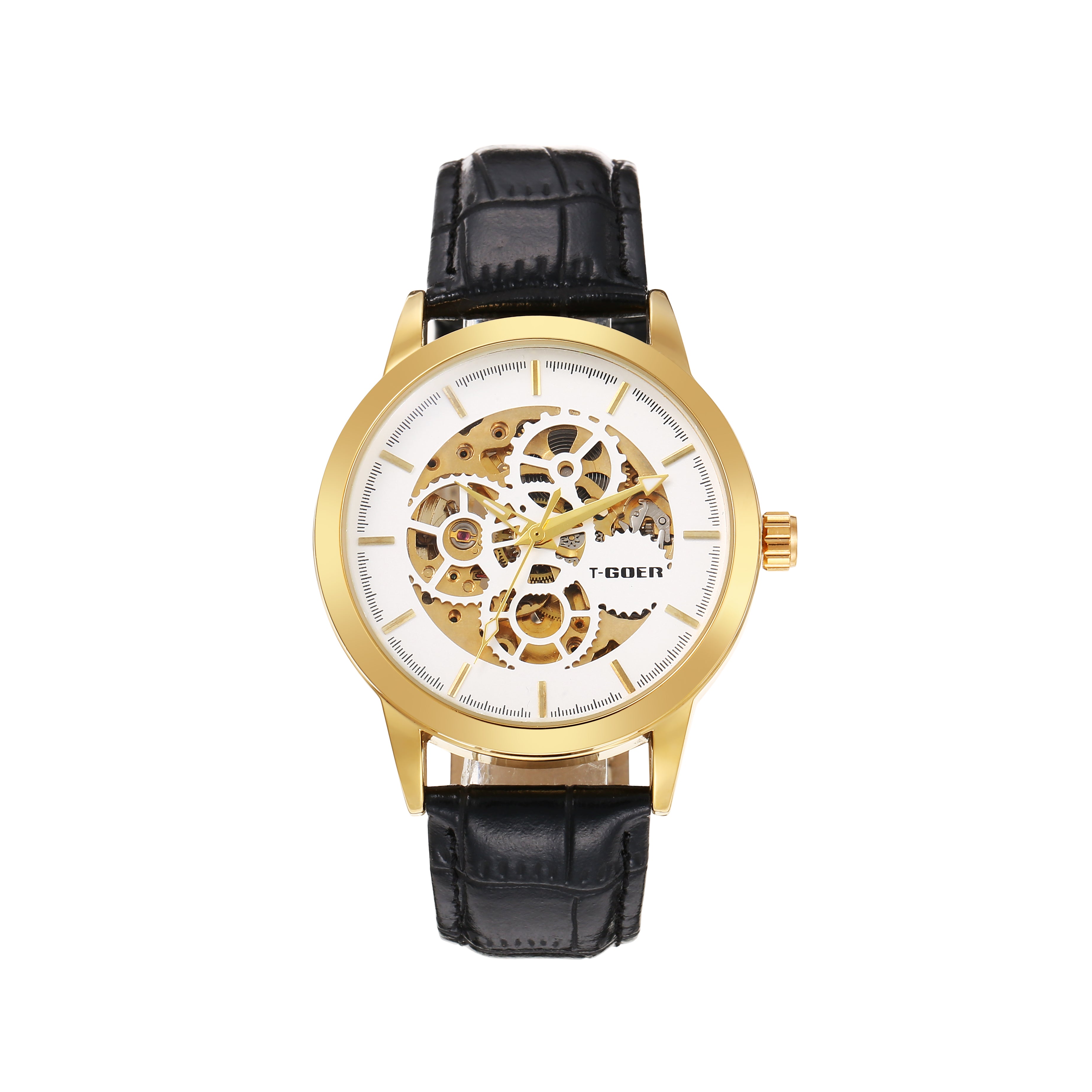 1793-Automatic Skeleton Leather Watch