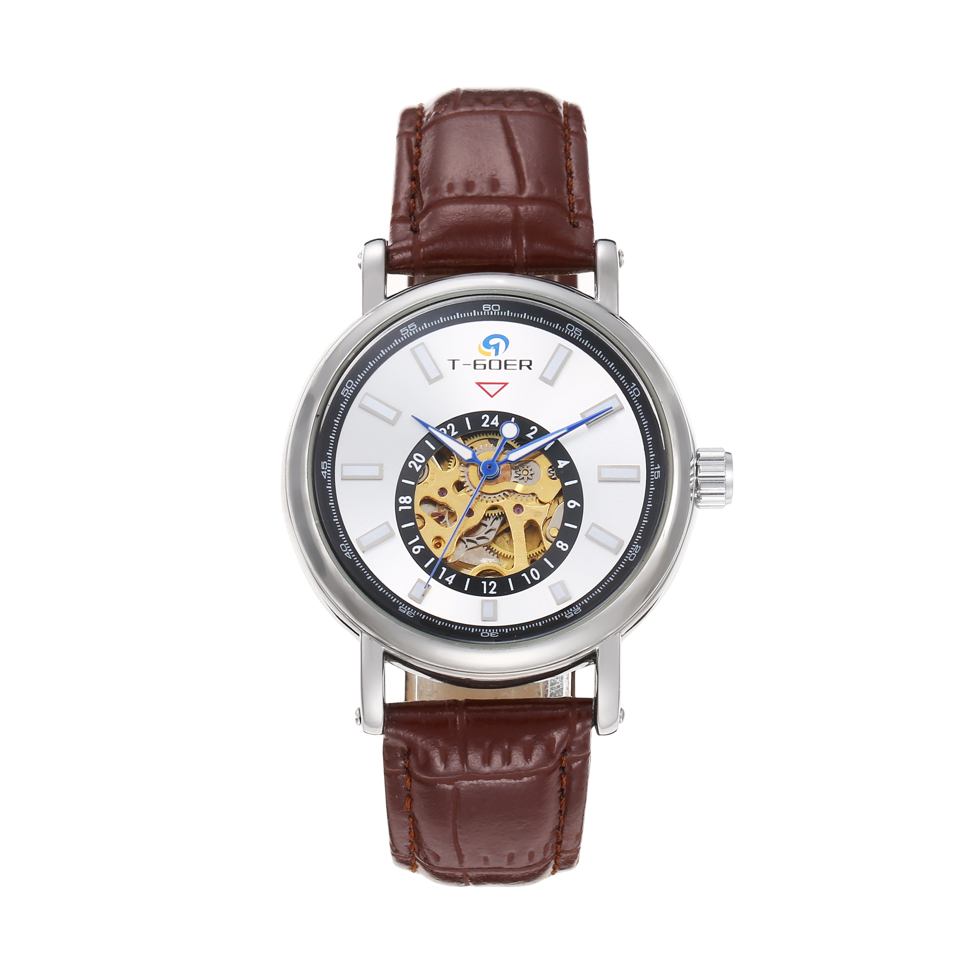 1791-Automatic Skeleton Leather Watch