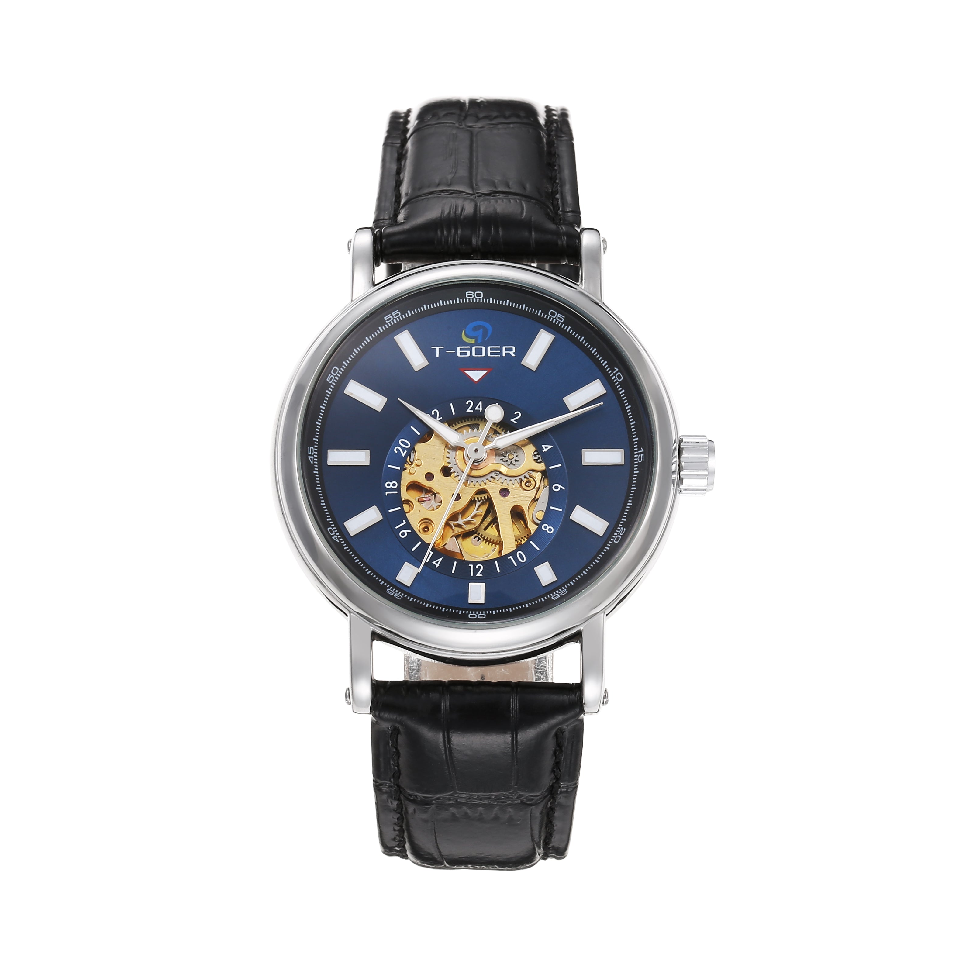 1791-Automatic Skeleton Leather Watch