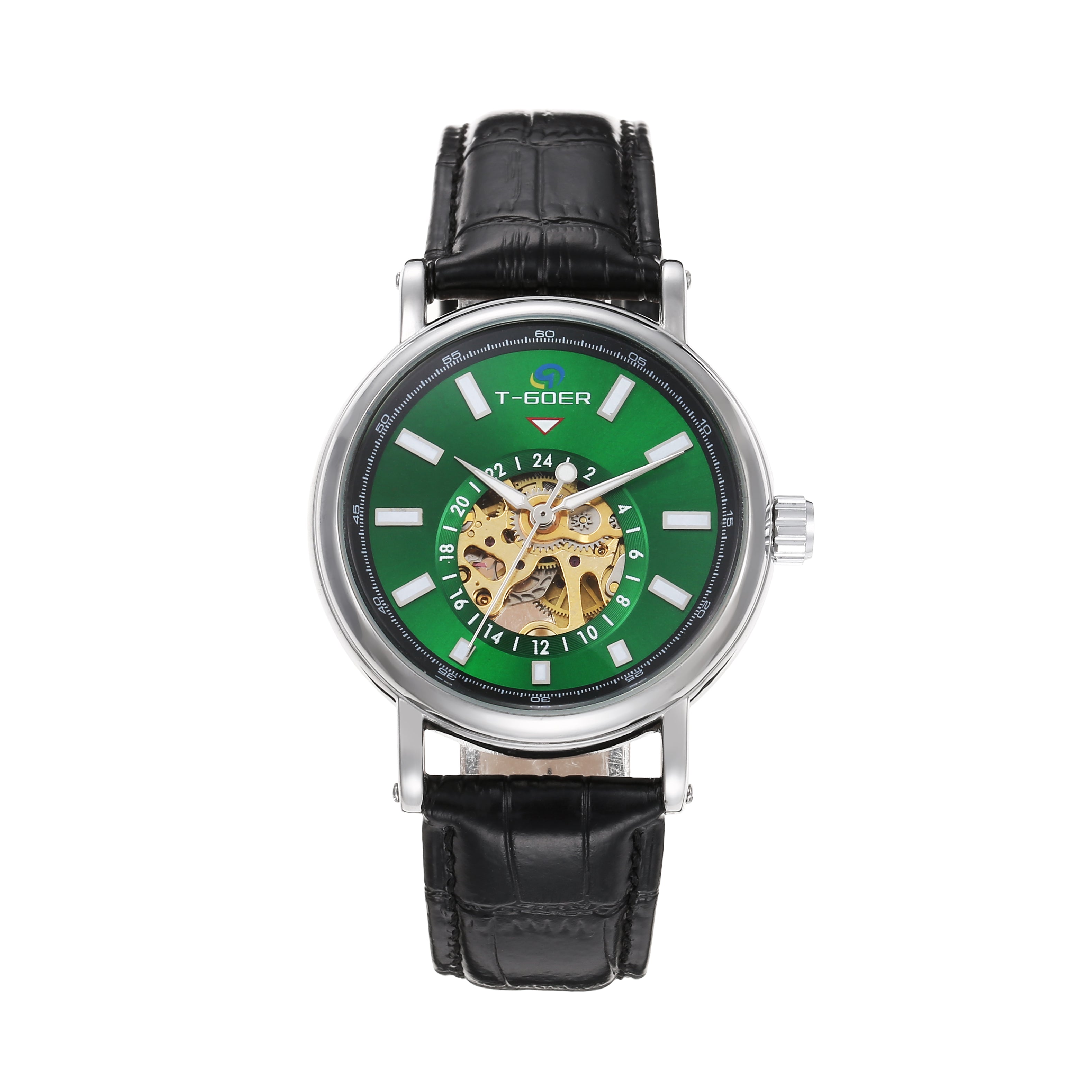 1791-Automatic Skeleton Leather Watch