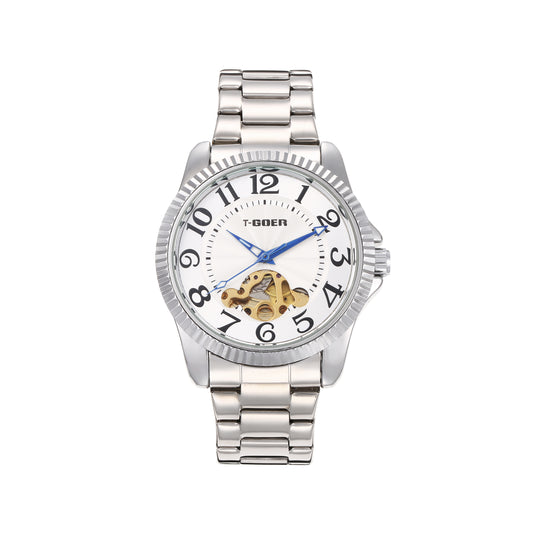 Automatic mechanical hollow steel watch