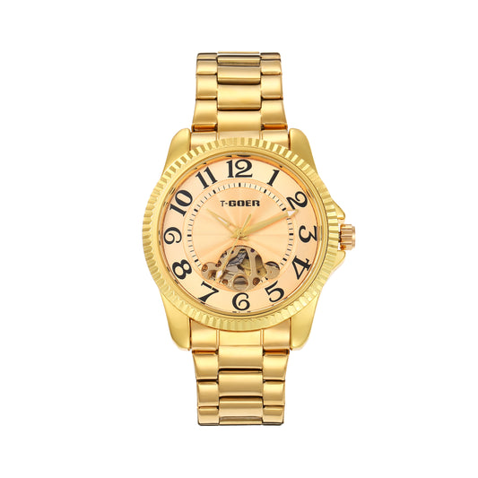 Automatic mechanical hollow steel watch