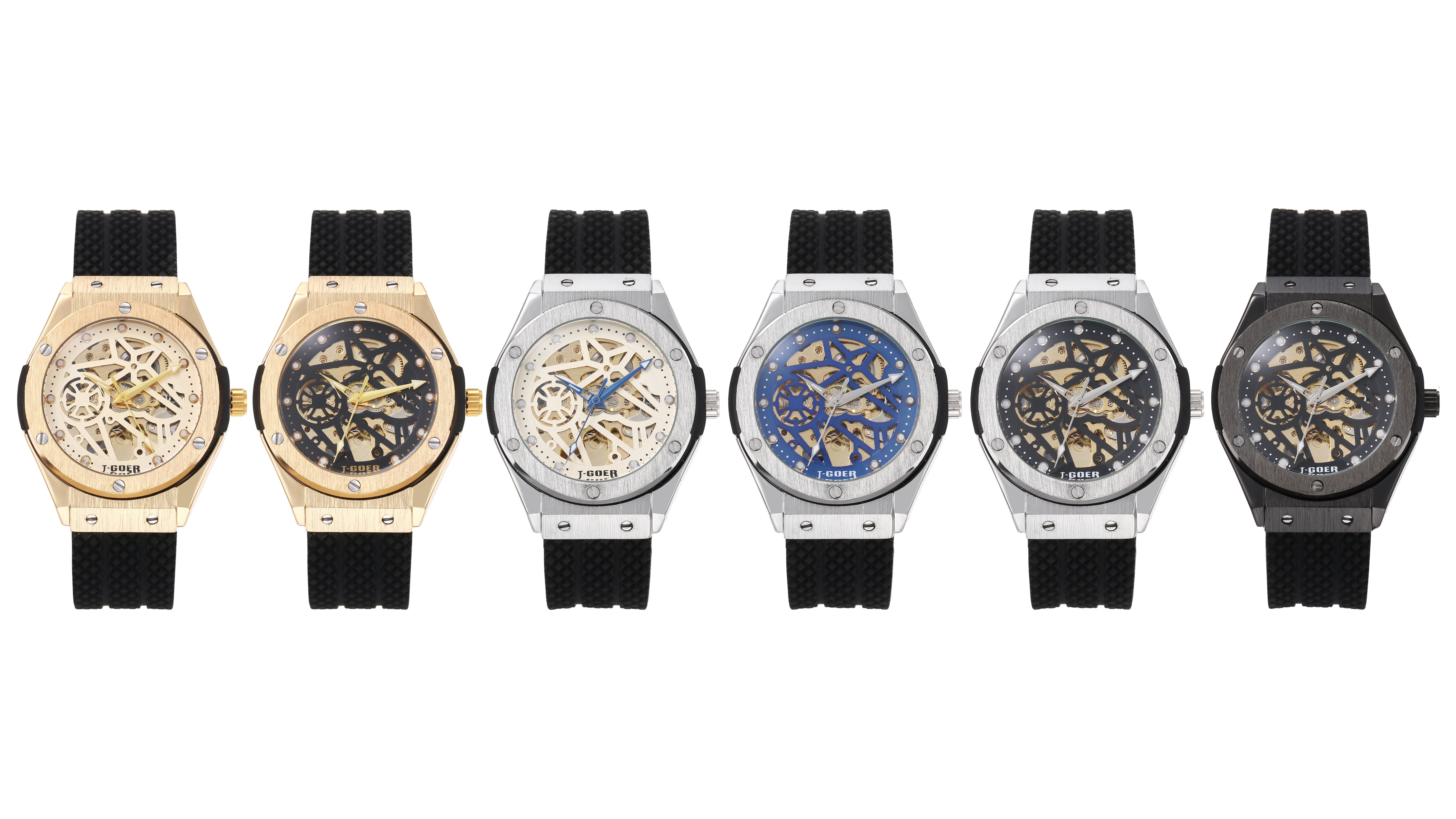 T-GOER 1281 Automatic Skeleton Steel Watch - 6 Colors | OEM