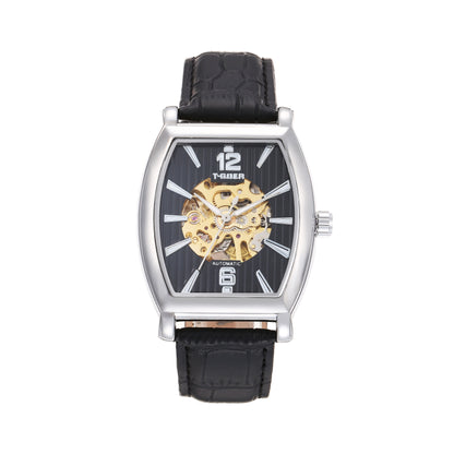 Automatic mechanical hollow leather strap watch