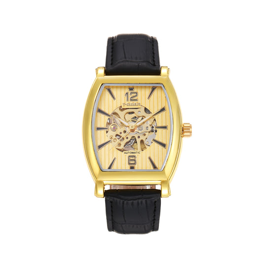 Automatic mechanical hollow leather strap watch