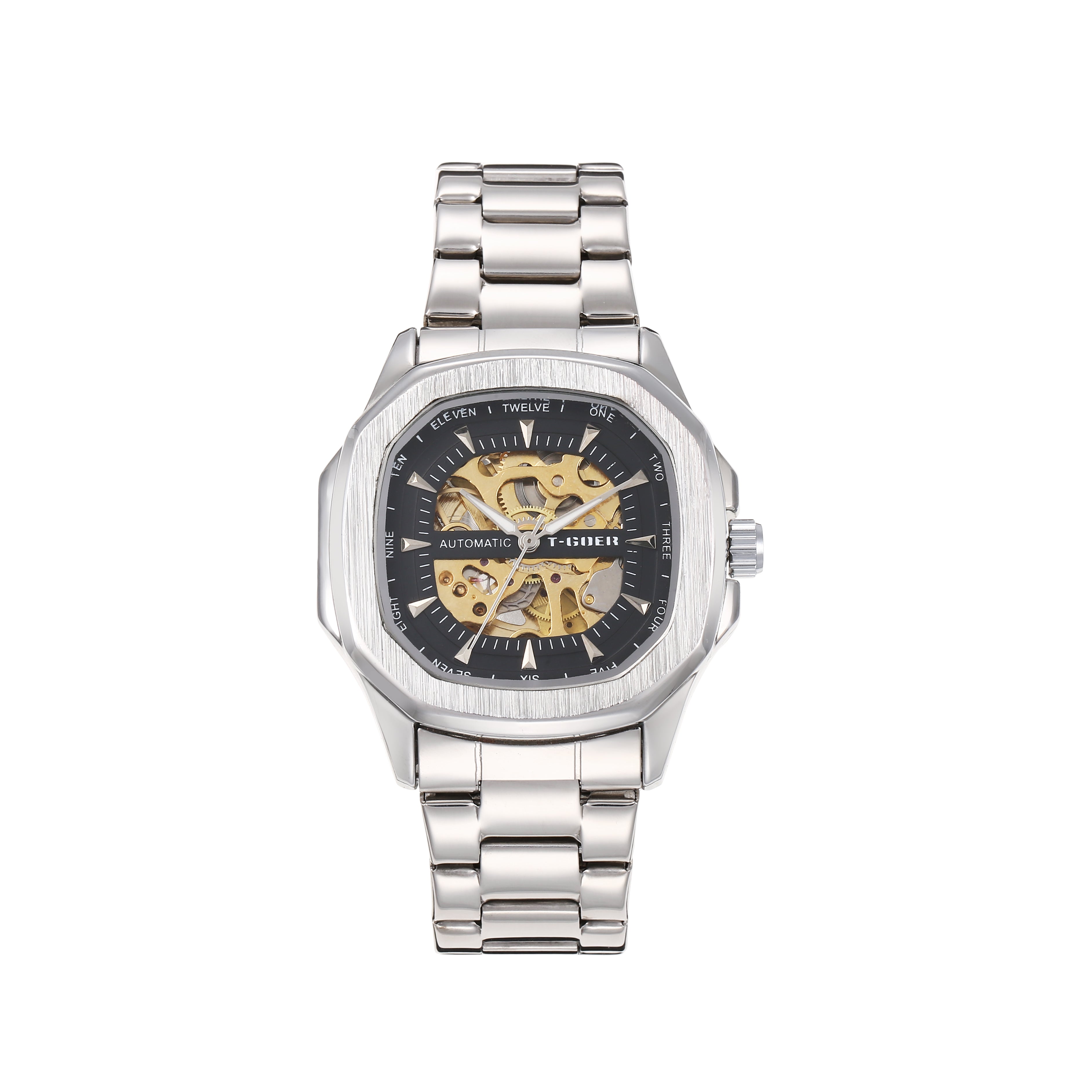 8899G-Automatic Skeleton Steel Watch