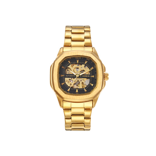 Automatic mechanical hollow steel watch