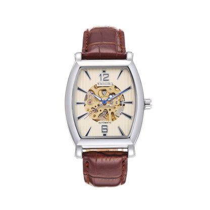Automatic mechanical hollow leather strap watch