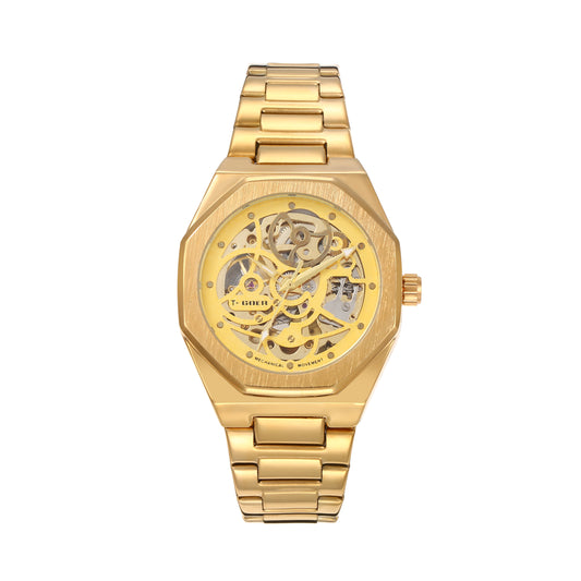 Automatic mechanical hollow steel watch