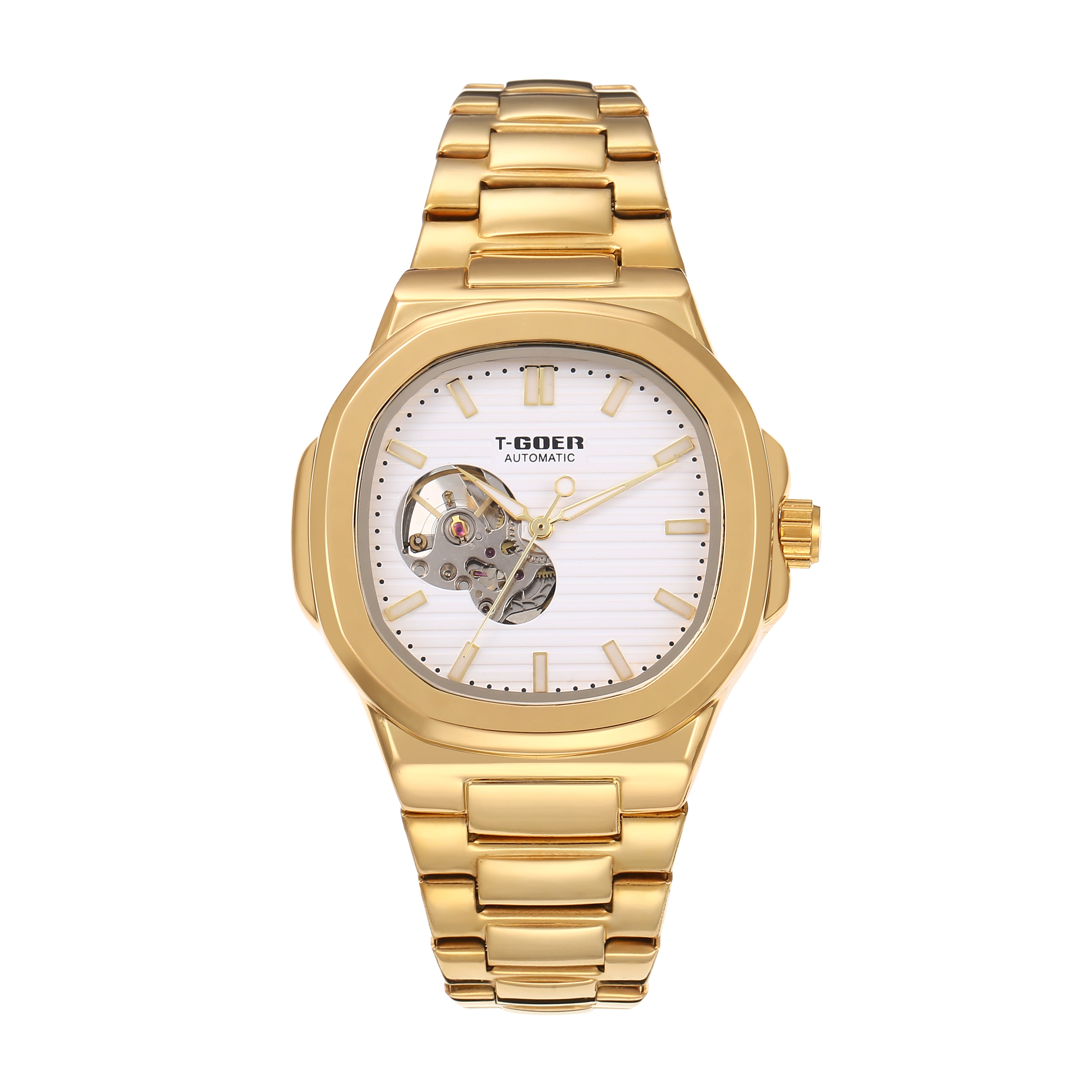 1003-Automatic Mechanical Skeleton Steel Strap Watch