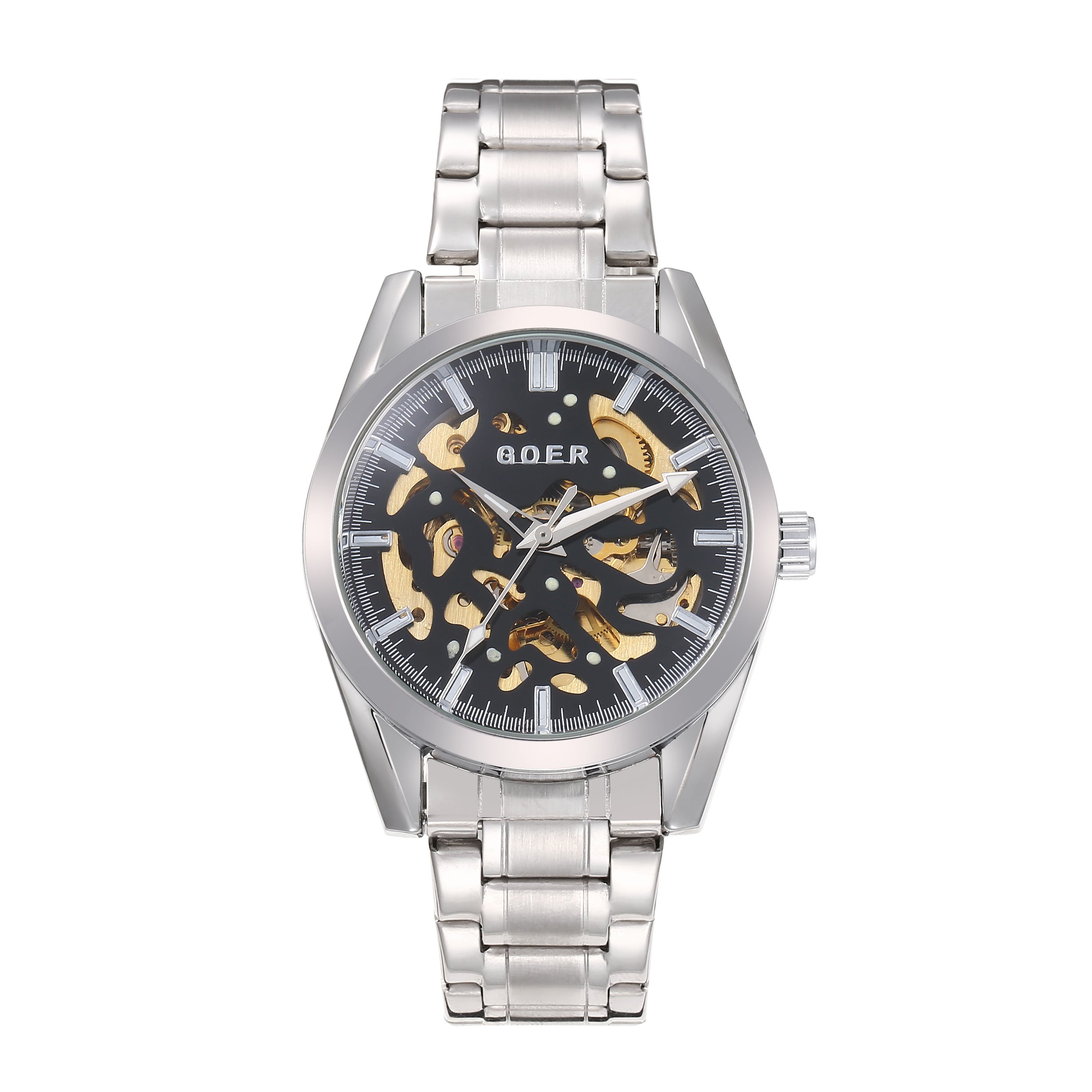 1703G - Automatic Mechanical Skeleton Steel Strap Watch