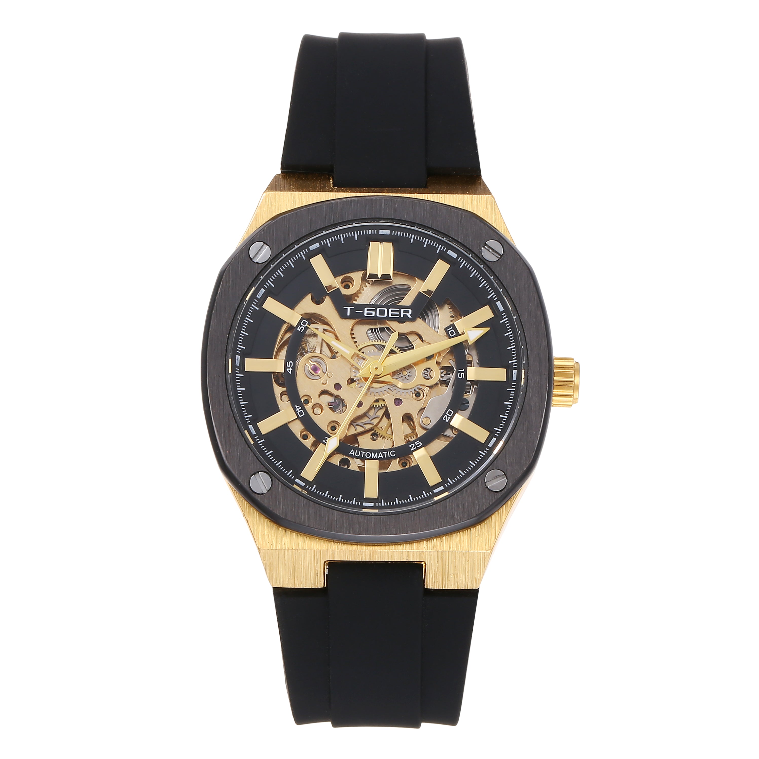 1043 - Automatic Mechanical Skeletonized Rubber Watch