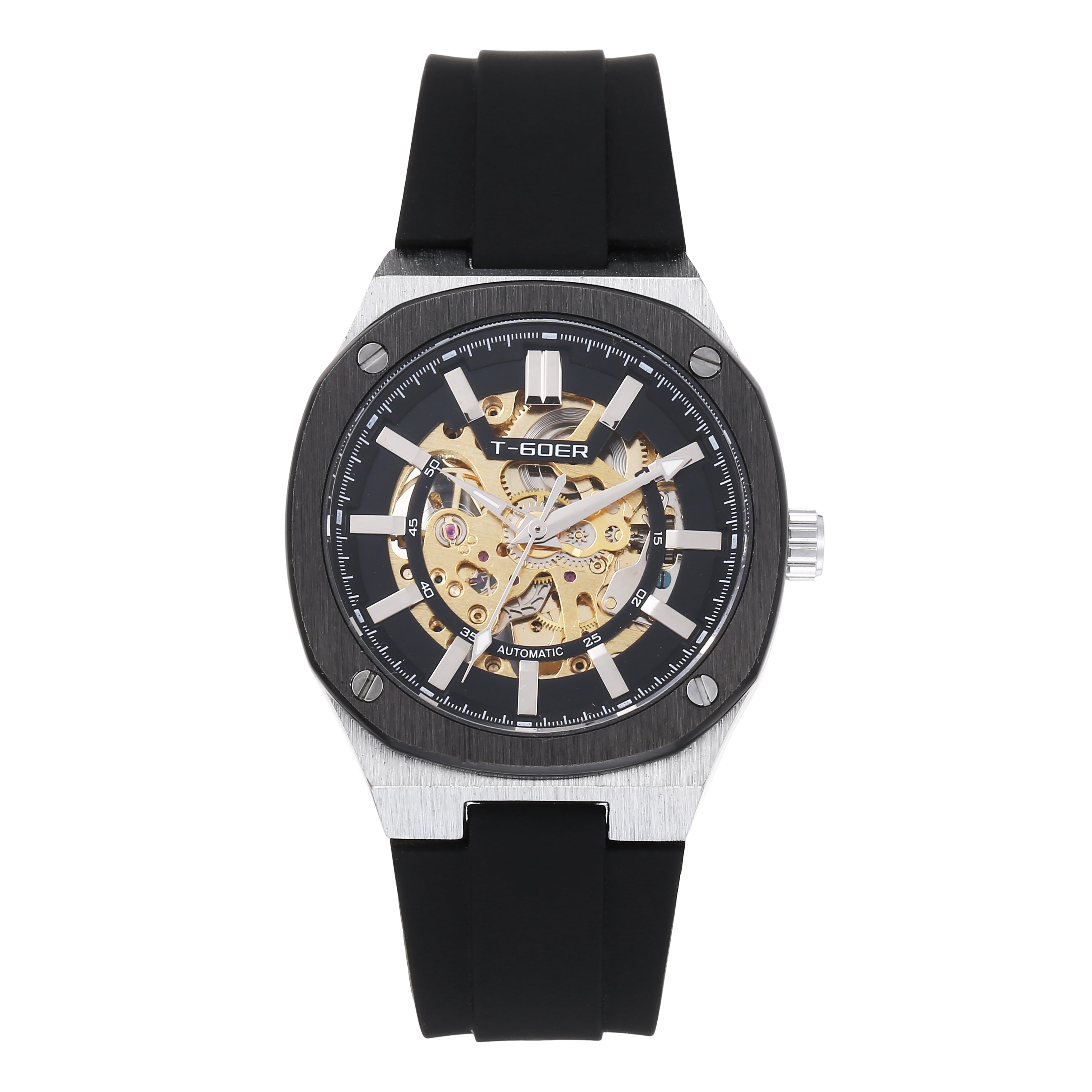 1043 - Automatic Mechanical Skeletonized Rubber Watch