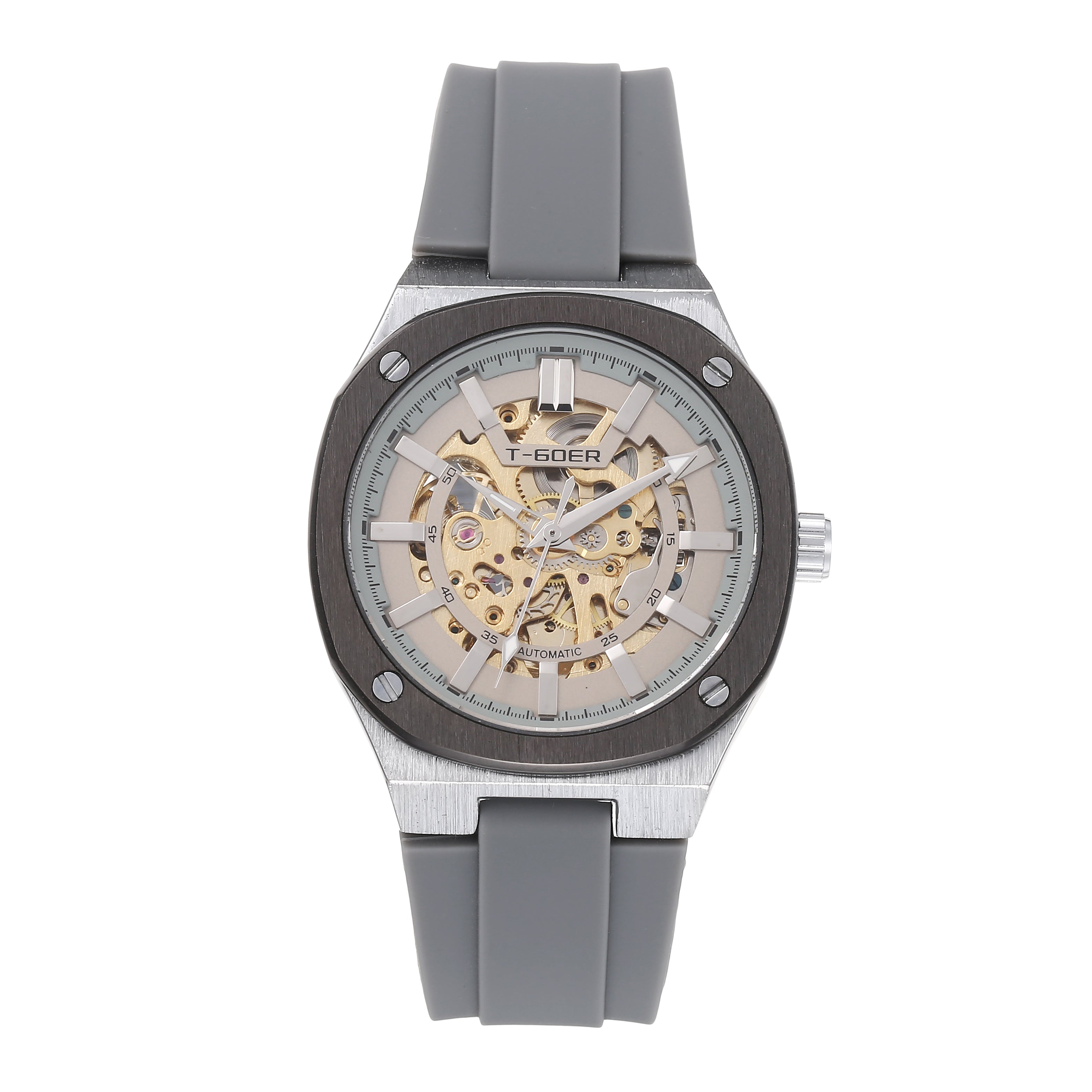 1043 - Automatic Mechanical Skeletonized Rubber Watch
