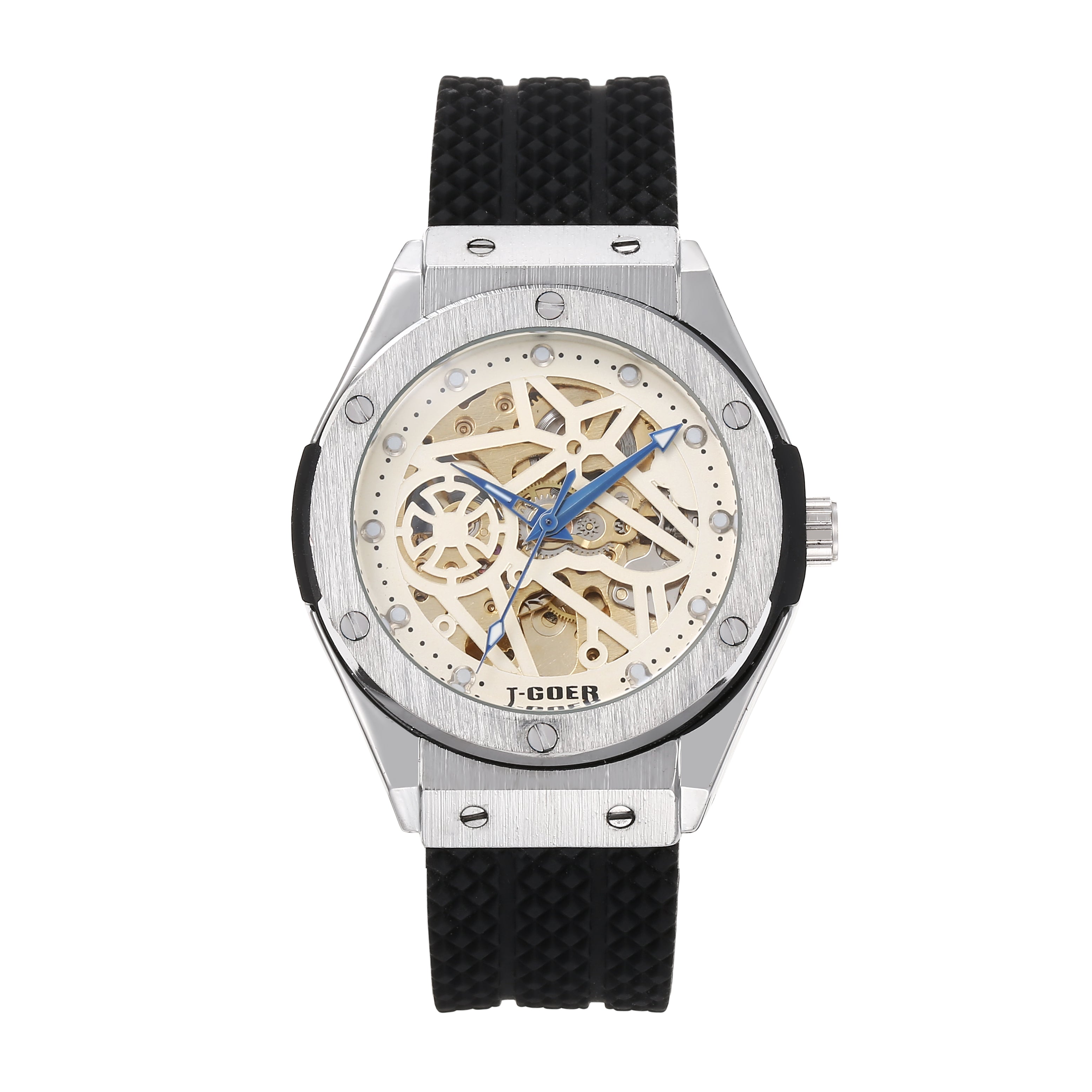 1281-Automatic Mechanical Skeleton Steel Strap Watch