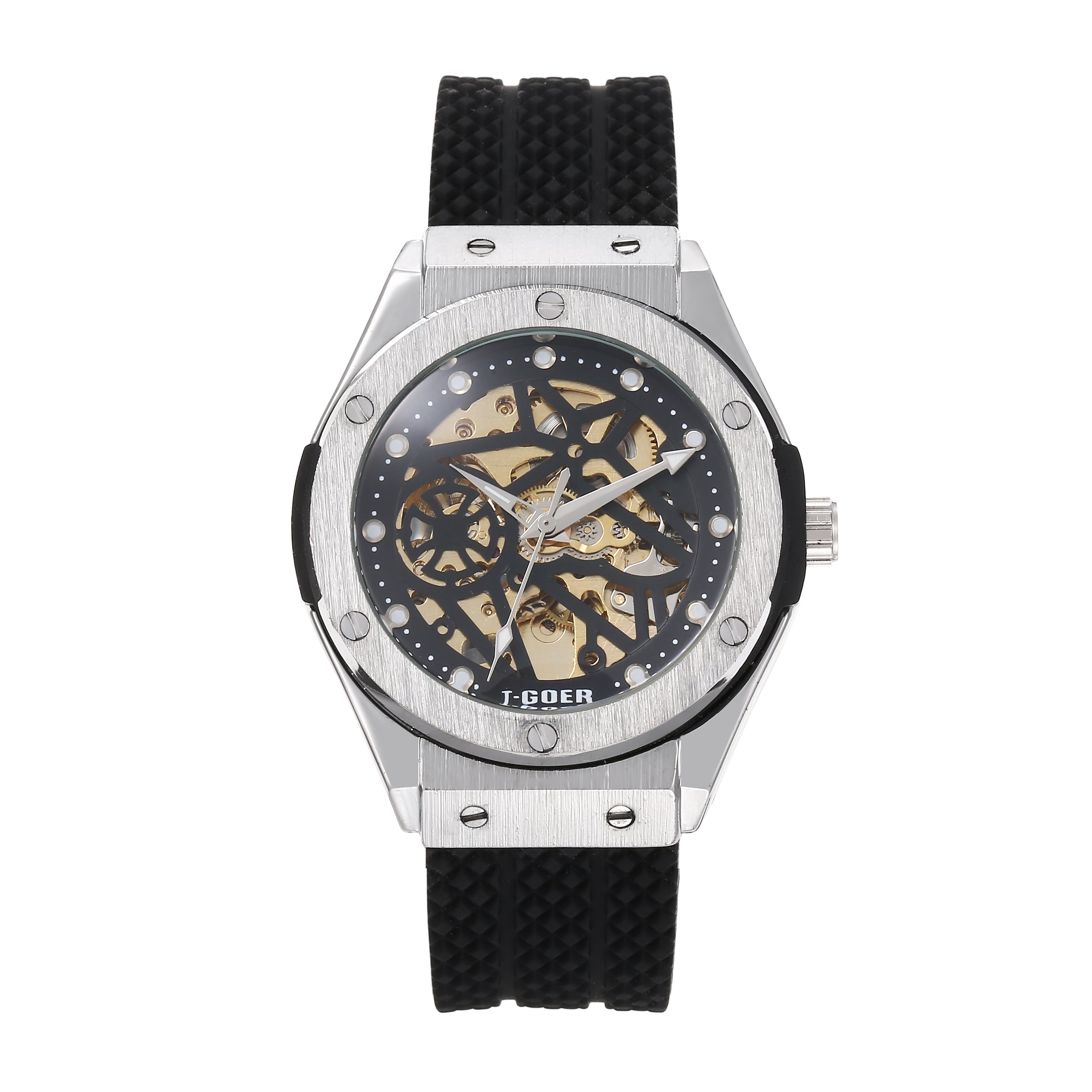 1281-Automatic Mechanical Skeleton Steel Strap Watch